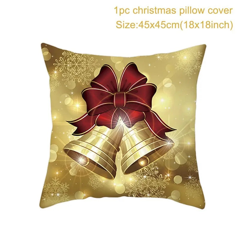 45cm Christmas Cushion Cover Navidad Merry Christmas Decorations For Home 2024 Xmas Noel Cristmas Ornaments New Year Gifts 2025