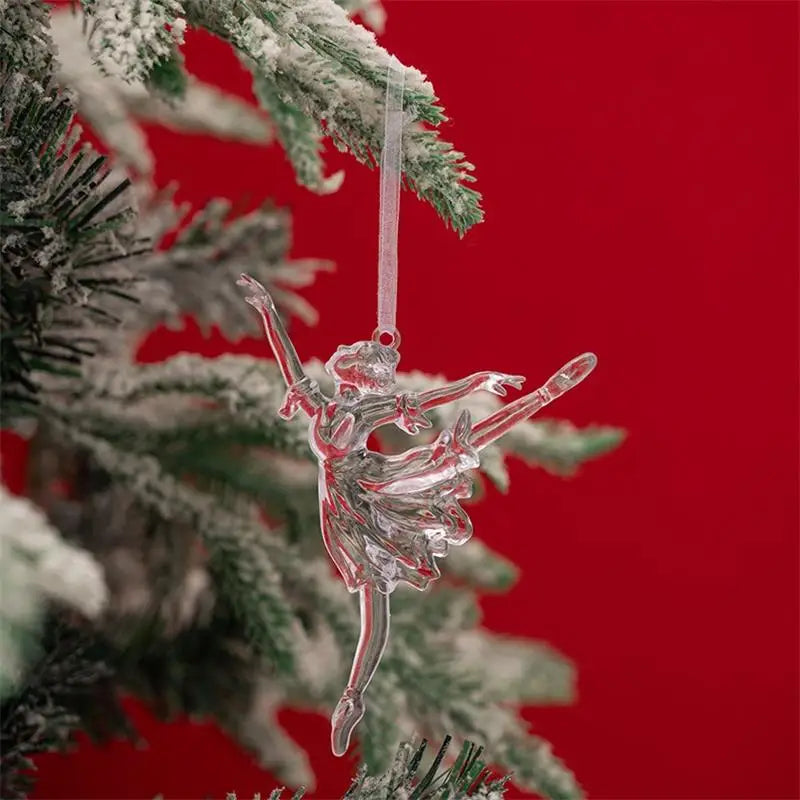 Acrylic Snowflake Angel Pendants Transparent Crystal Christmas Tree Hanging Ornament 2024 Home Decorations New Year Gift 2025