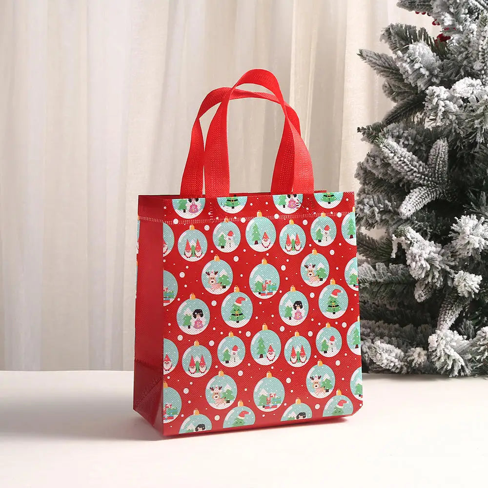 Non Woven Fabric Waterproof Gift Tote Bag Christmas Party Folding Bag Clothing Storage Bag Noel Navidad Print Package Gift Bag