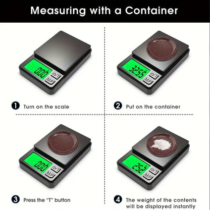 Precision Pocket Scale 1000g X 0.1g - Digital Gram Food Jewelry Ounces/Grains Scale with Backlit LCD - Mini Scale for Travel