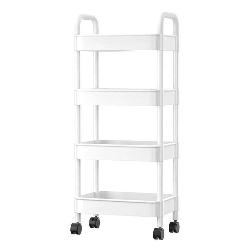 1*Bookshelf Storage Trolley Mobile Kitchen Organizer Cart With Wheels Multi-Layer Bathroom Shelves Household Snacks Storage Rack