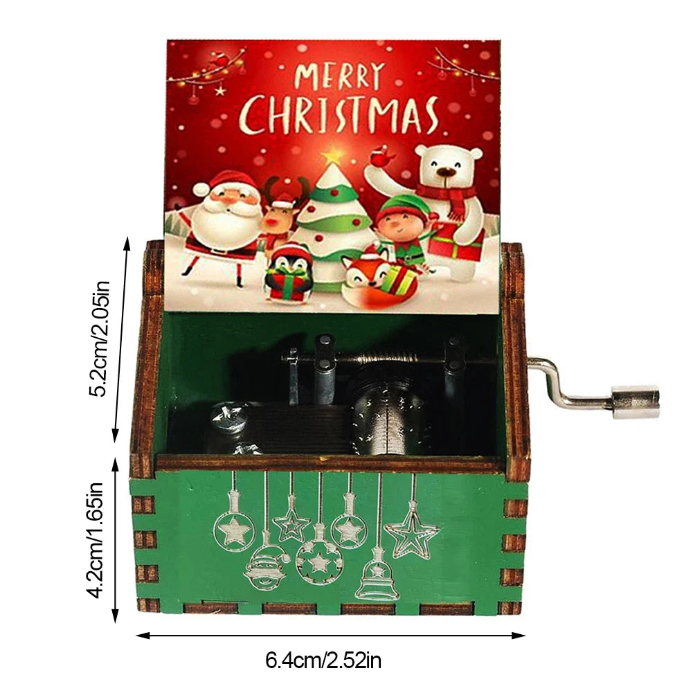 Christmas Music Box Snow House Ornaments with LED Light Resin Rotating Music Figurines Home Christmas Decorations New Year Gift