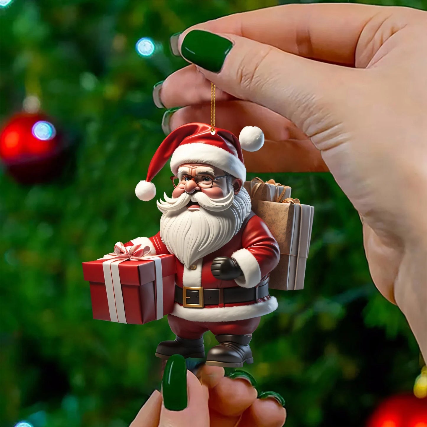 Christmas Decoration Pendant 2D Acrylic Cartoon Christmas Snowman Home Garden Christmas Tree Pendant Party Decoration Decora