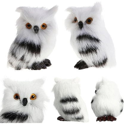 Owl Christmas Ornament Artificial Cute Standing Birds Xmas Ornaments for White Winter Home Decor Festival Party Supplies Decor