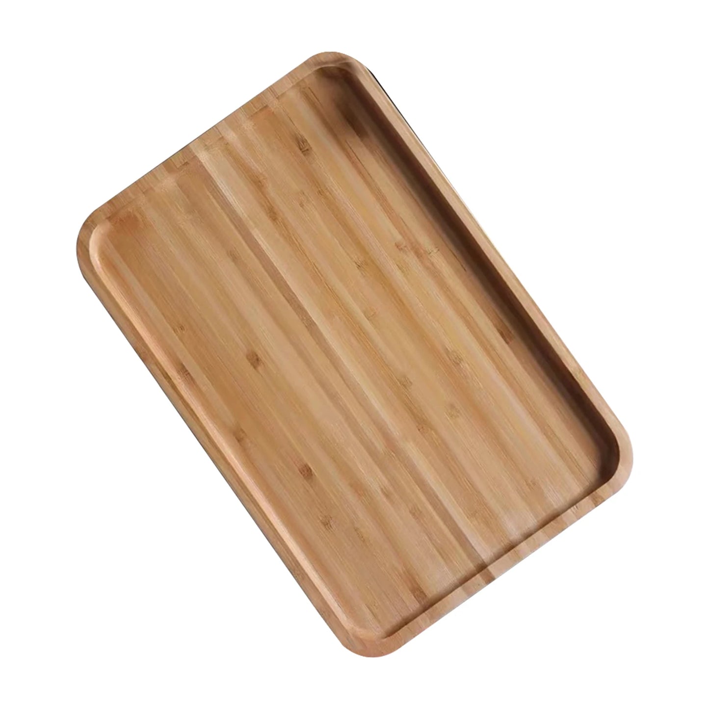 Home Bamboo Serving Tray Round Square Rectangle Breakfast Dessert Cake Tray Decorative Coffee Tea Platter Dinner Plate