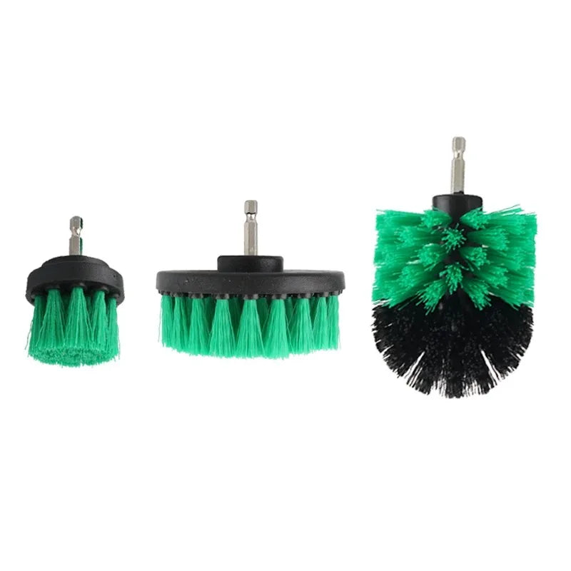 3Pcs/Set Electric Scrubber Brush Drill Brush Kit Plastic Round Cleaning Brush For Carpet Glass Car Tires Nylon Brushes 2/3.5/4''