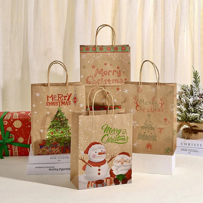 Christmas Gift Packing Bags Santa Claus Snowman Candy Cookie Box Xmas Navidad 2024 New Year Party Favor Bag Christmas Decoration