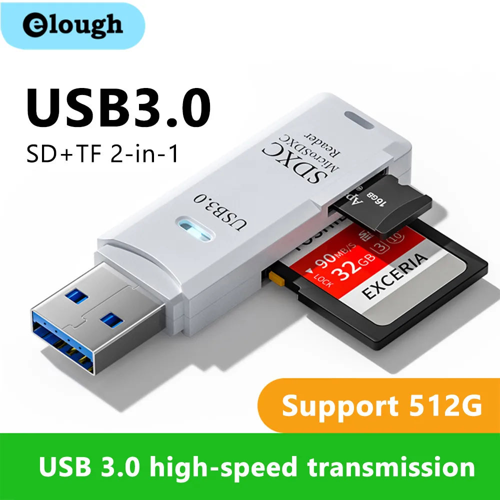 2 в 1 USB 3.0 кард-ридер Micro SD-кардридер USB-адаптер высокоскоростной кард-ридер TF карта памяти для ПК аксессуары для ноутбуков