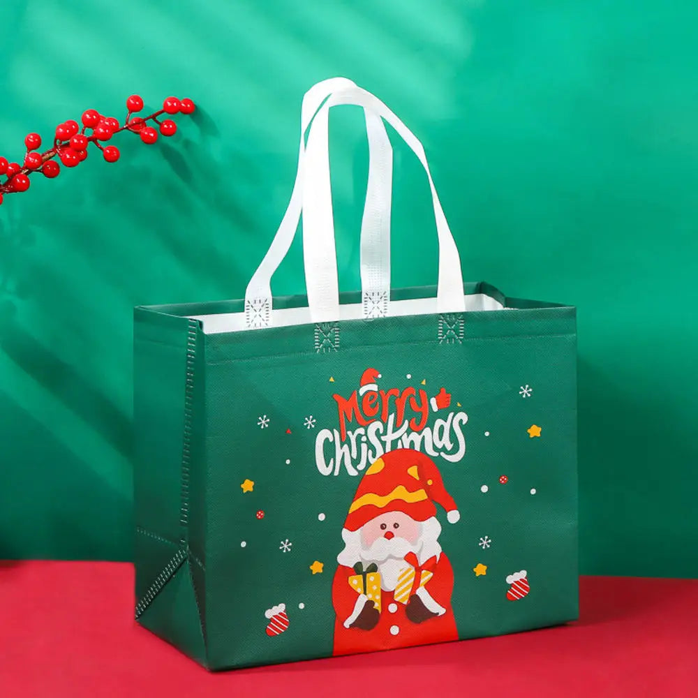 Non Woven Fabric Waterproof Gift Tote Bag Christmas Party Folding Bag Clothing Storage Bag Noel Navidad Print Package Gift Bag