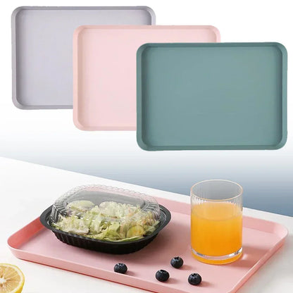 Rectangular Tea Tray Serving Tray Anti Slip Scratch Resistant Plastic Food Kitchen Organizer Home Kitchen Fruit Dessert Tray